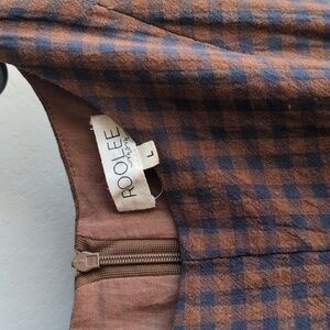 Roolee Mom Brown and Navy Gingham Jumpsuit Nursing Jumpsuit